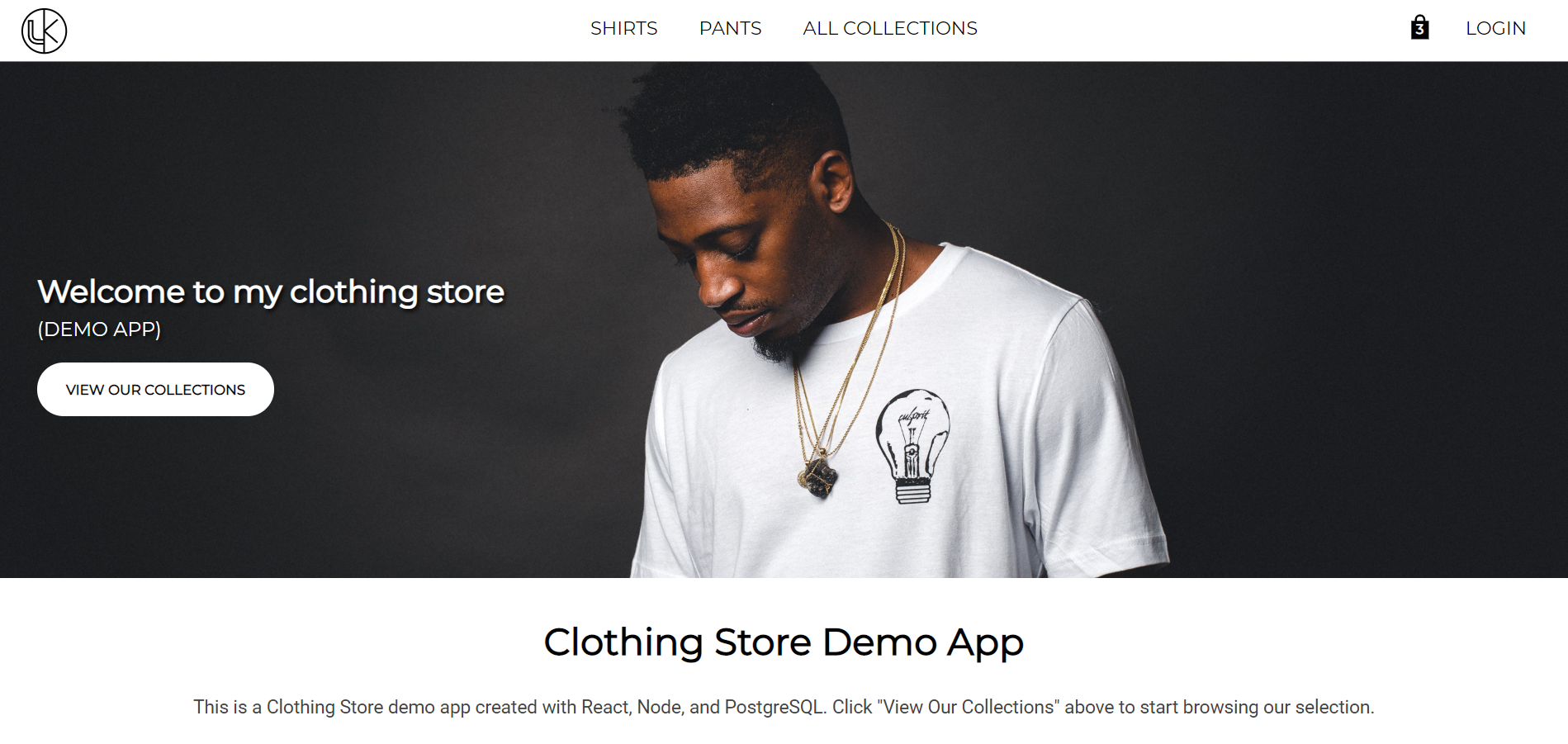 Clothing Store Demo App Screenshot