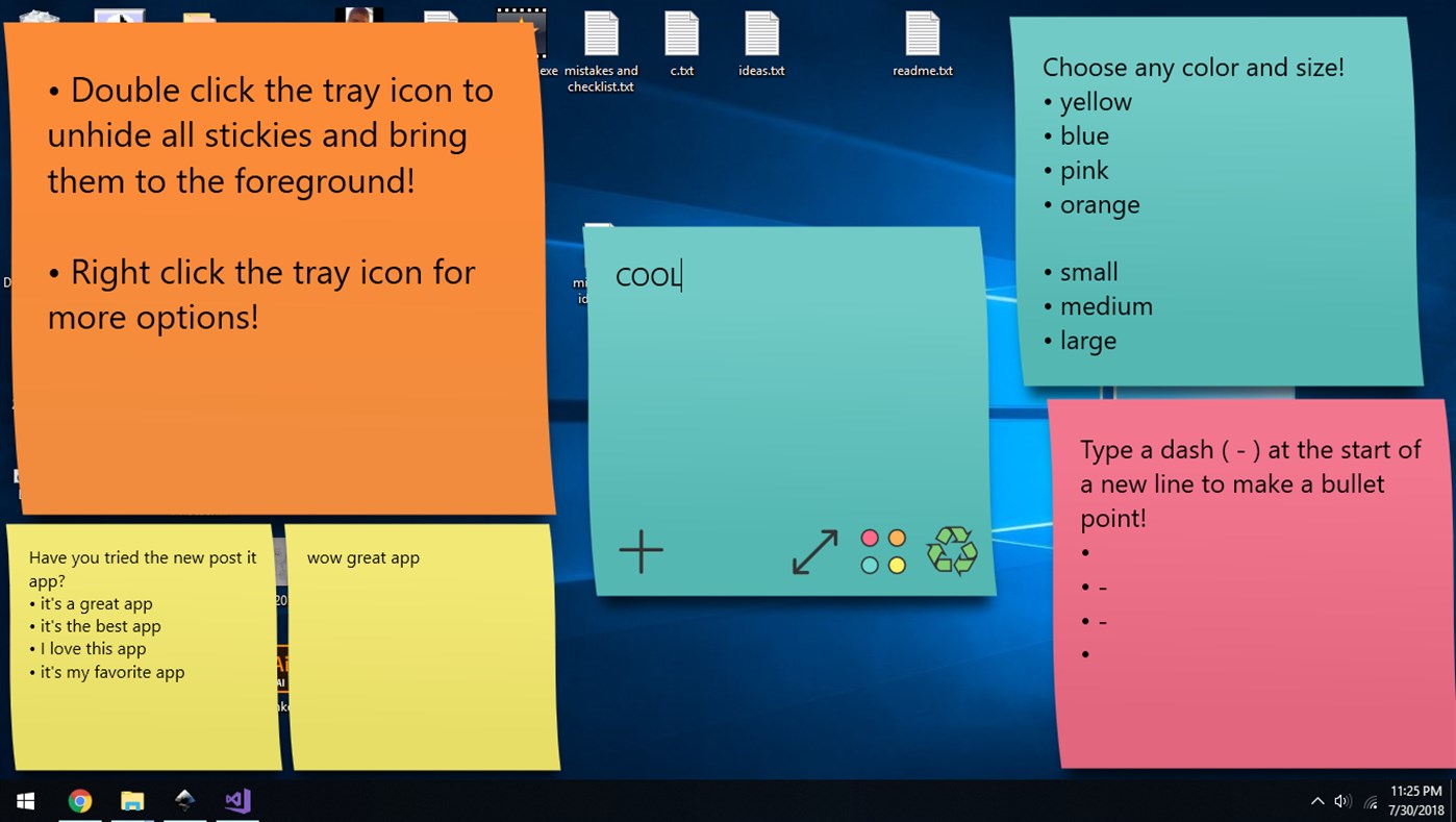 Sticky Notes Demo App Screenshot